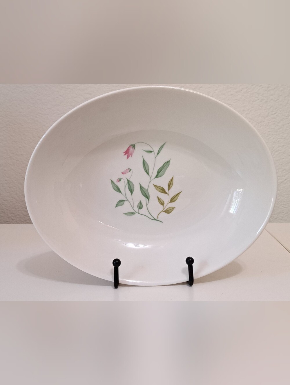Vintage 1950s Peter Terris April Flowers Oval Serving Bowl 9"